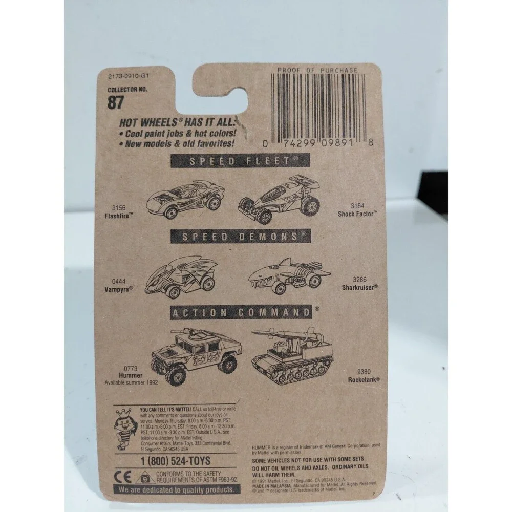 NIP Hot Wheels 1991 Main Line 1:64 DieCast Purple Passion Mercury Coupe Car